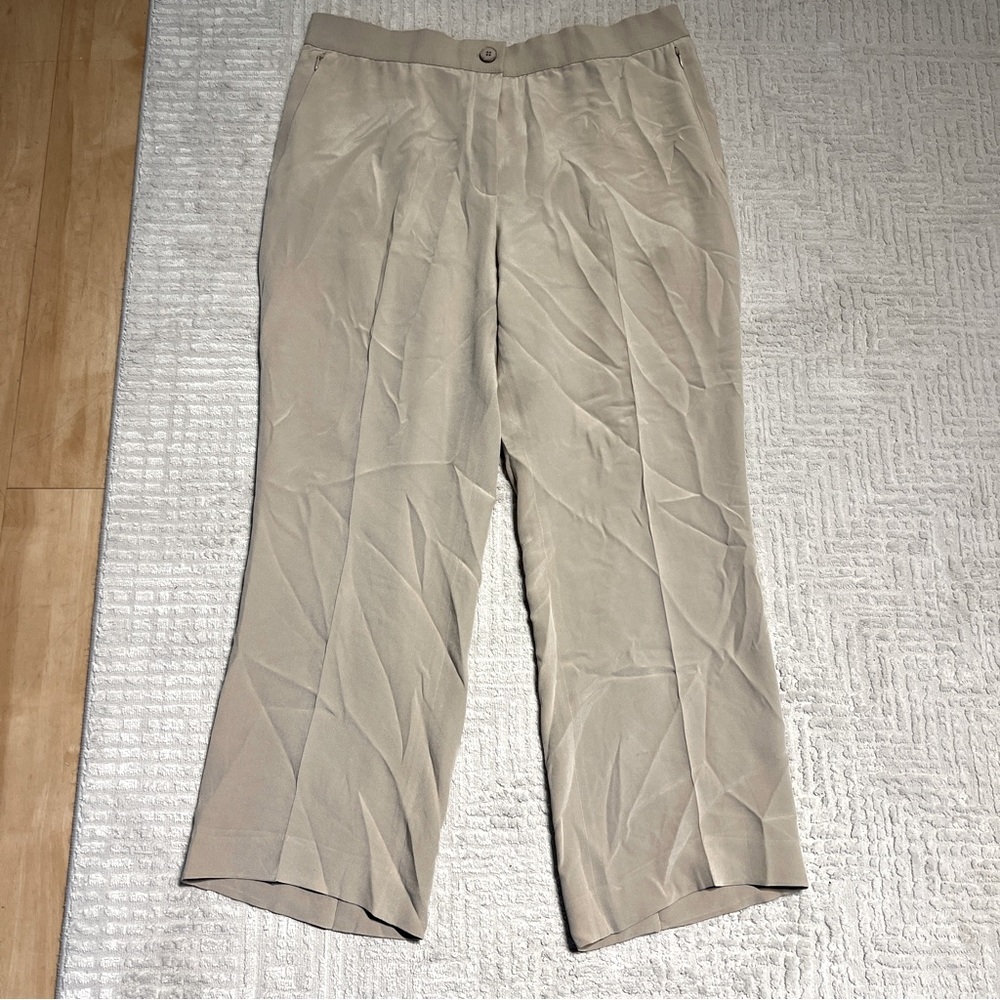 Akris Dress Trouser Pants Women Size 12 100% Mulberry Silk